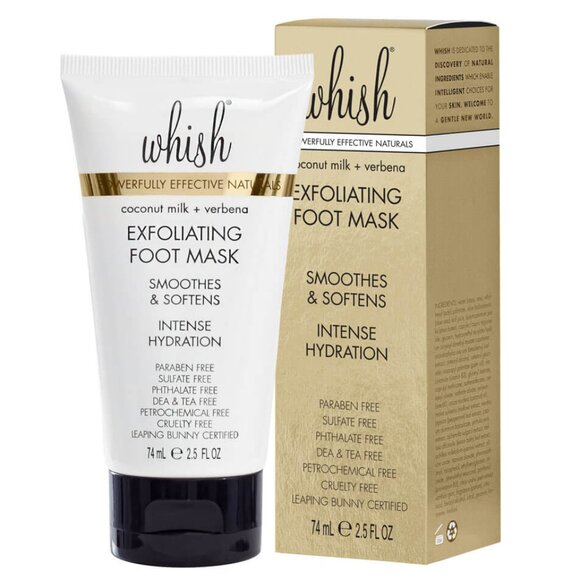 WHISH Exfoliating Foot Mask (Coconut Milk & Verbena) NEW SEALED IN BOX!! - Picture 1 of 7